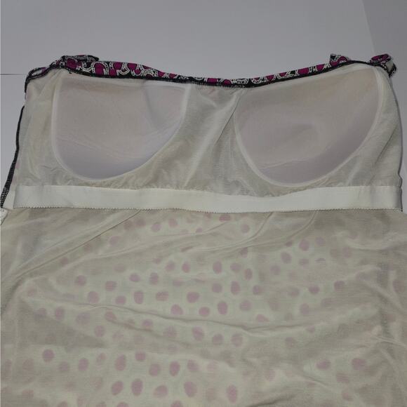 A&H Sportswear Womens 26W Tankini Top Plus Size Swimsuit Pink Black Polka Dots - Picture 10 of 16